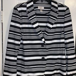 Black and white knit blazer